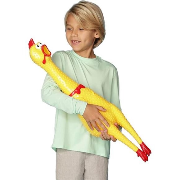 Crazy Huge Rubber Chicken - 29 Inch Giant Screaming Noise Makers for Parties - Picture 7 of 7